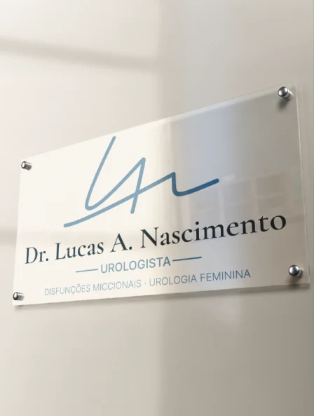 Aplicação vertical da marca do Dr. Lucas
